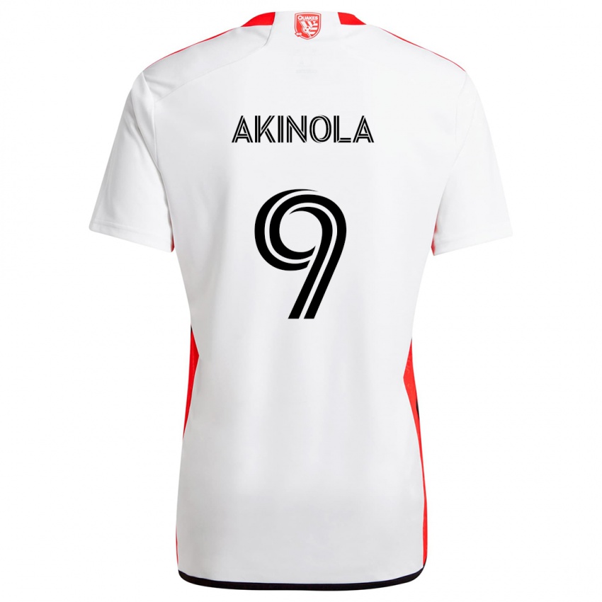 Niño Camiseta Ayo Akinola #9 Blanco Rojo 2ª Equipación 2024/25 La Camisa México