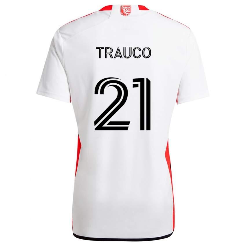 Niño Camiseta Miguel Trauco #21 Blanco Rojo 2ª Equipación 2024/25 La Camisa México