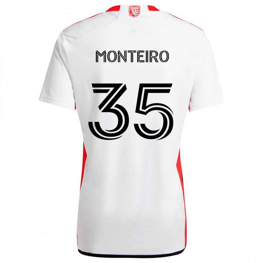 Niño Camiseta Jamiro Monteiro #35 Blanco Rojo 2ª Equipación 2024/25 La Camisa México