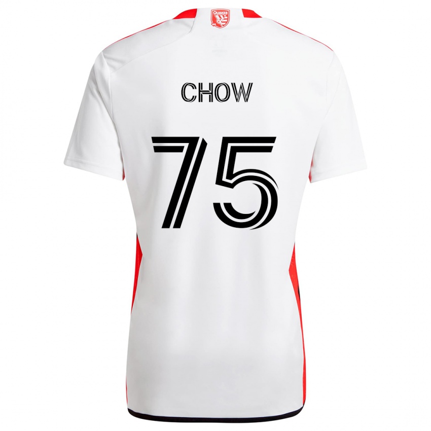 Niño Camiseta Alex Chow #75 Blanco Rojo 2ª Equipación 2024/25 La Camisa México