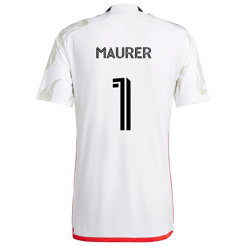 Niño Camiseta Jimmy Maurer #1 Blanco Rojo Negro 2ª Equipación 2024/25 La Camisa México