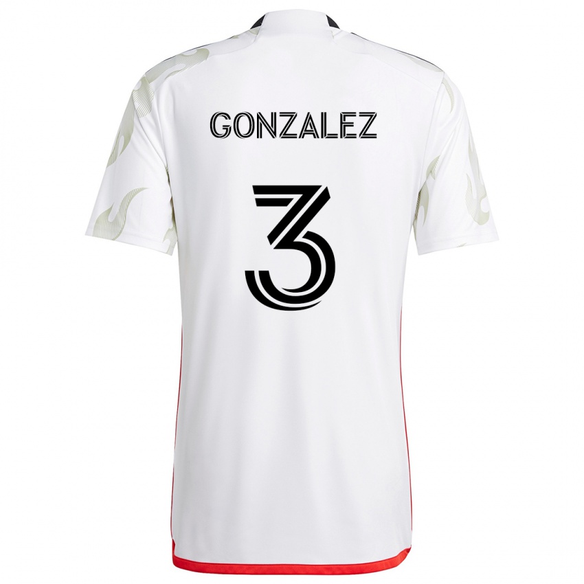 Niño Camiseta Omar González #3 Blanco Rojo Negro 2ª Equipación 2024/25 La Camisa México