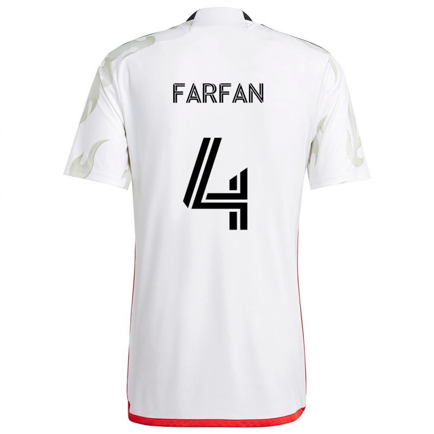 Niño Camiseta Marco Farfán #4 Blanco Rojo Negro 2ª Equipación 2024/25 La Camisa México