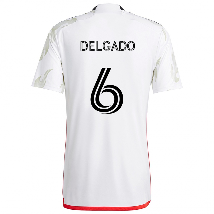 Niño Camiseta Patrickson Delgado #6 Blanco Rojo Negro 2ª Equipación 2024/25 La Camisa México