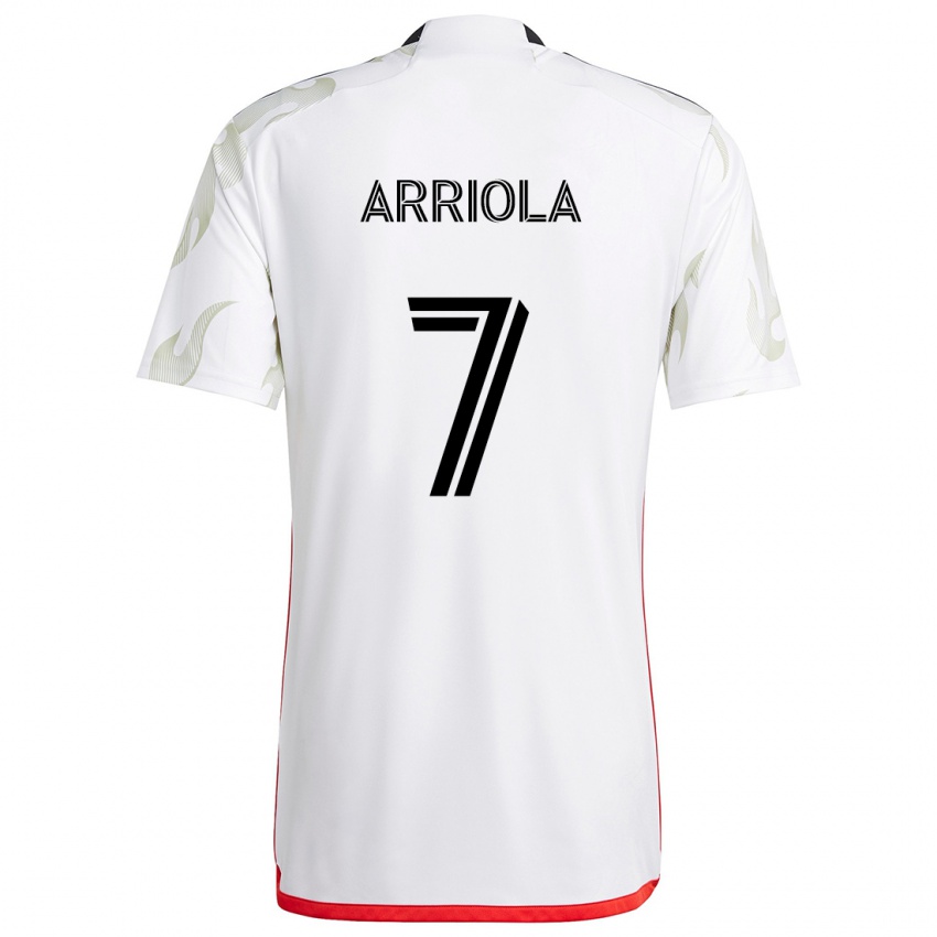 Niño Camiseta Paul Arriola #7 Blanco Rojo Negro 2ª Equipación 2024/25 La Camisa México