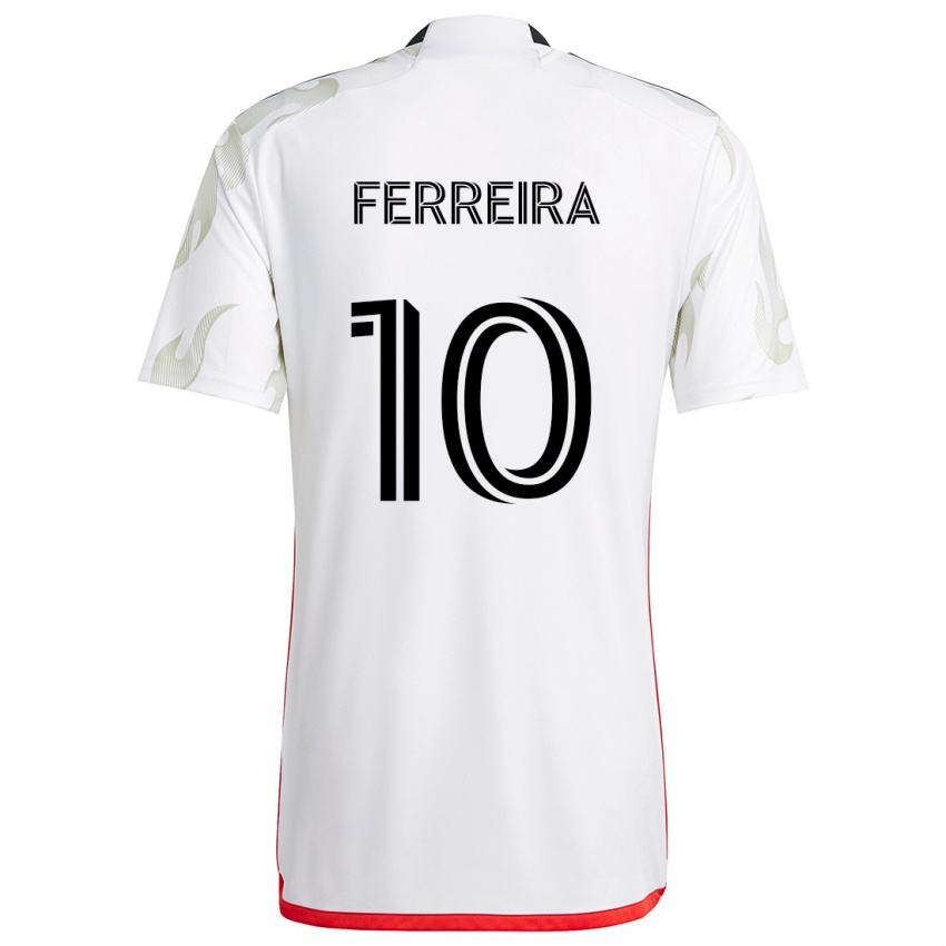 Niño Camiseta Jesús Ferreira #10 Blanco Rojo Negro 2ª Equipación 2024/25 La Camisa México