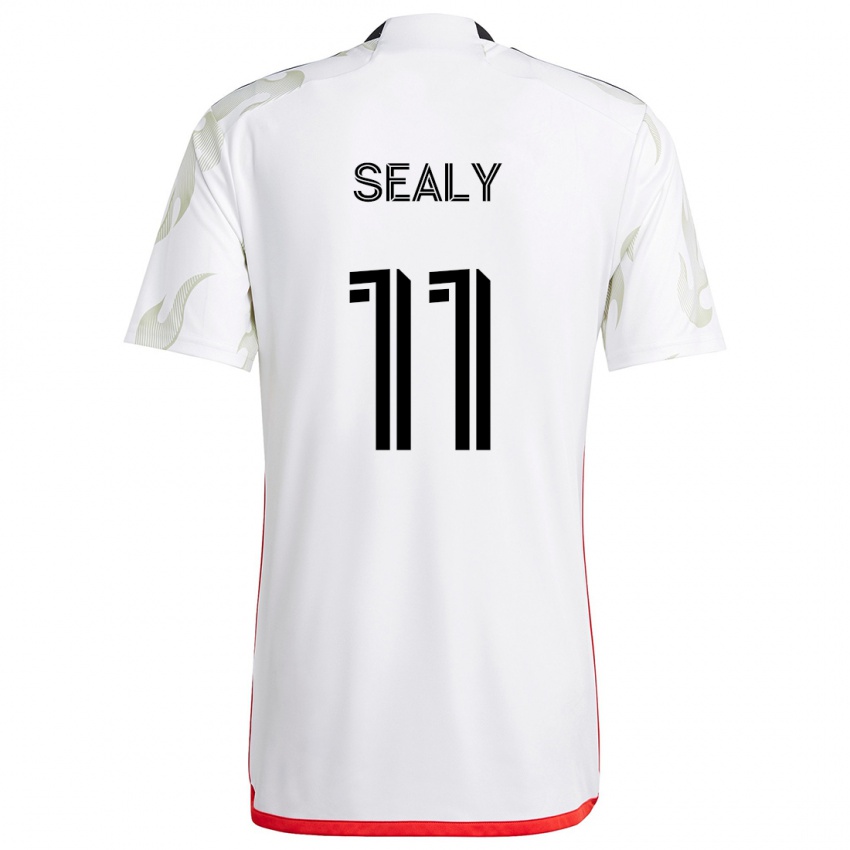 Niño Camiseta Dante Sealy #11 Blanco Rojo Negro 2ª Equipación 2024/25 La Camisa México