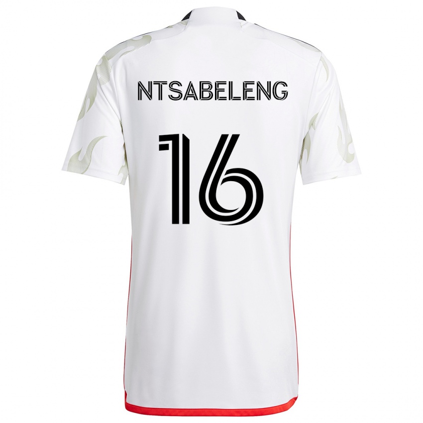 Niño Camiseta Tsiki Ntsabeleng #16 Blanco Rojo Negro 2ª Equipación 2024/25 La Camisa México