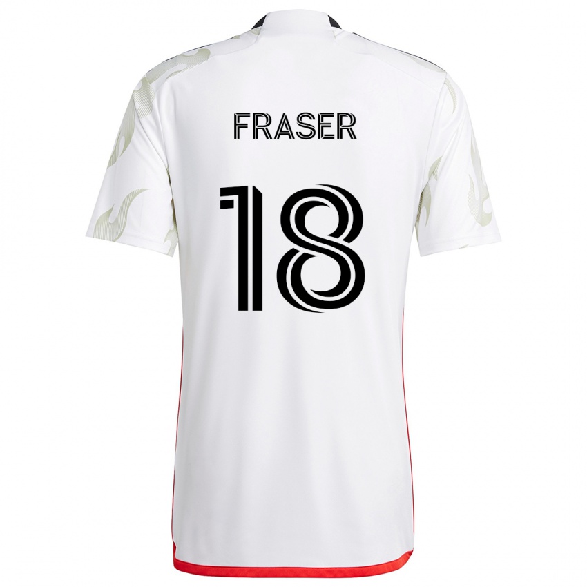 Niño Camiseta Liam Fraser #18 Blanco Rojo Negro 2ª Equipación 2024/25 La Camisa México