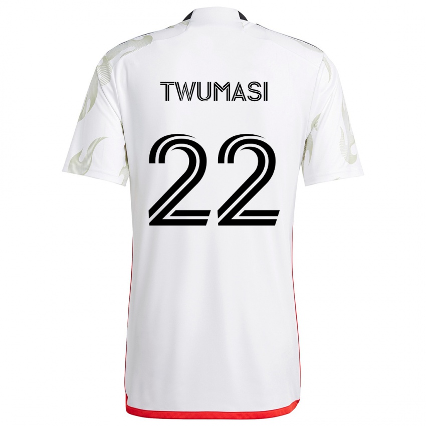 Niño Camiseta Ema Twumasi #22 Blanco Rojo Negro 2ª Equipación 2024/25 La Camisa México