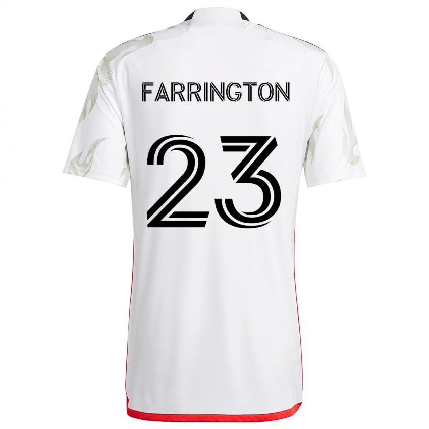 Niño Camiseta Logan Farrington #23 Blanco Rojo Negro 2ª Equipación 2024/25 La Camisa México