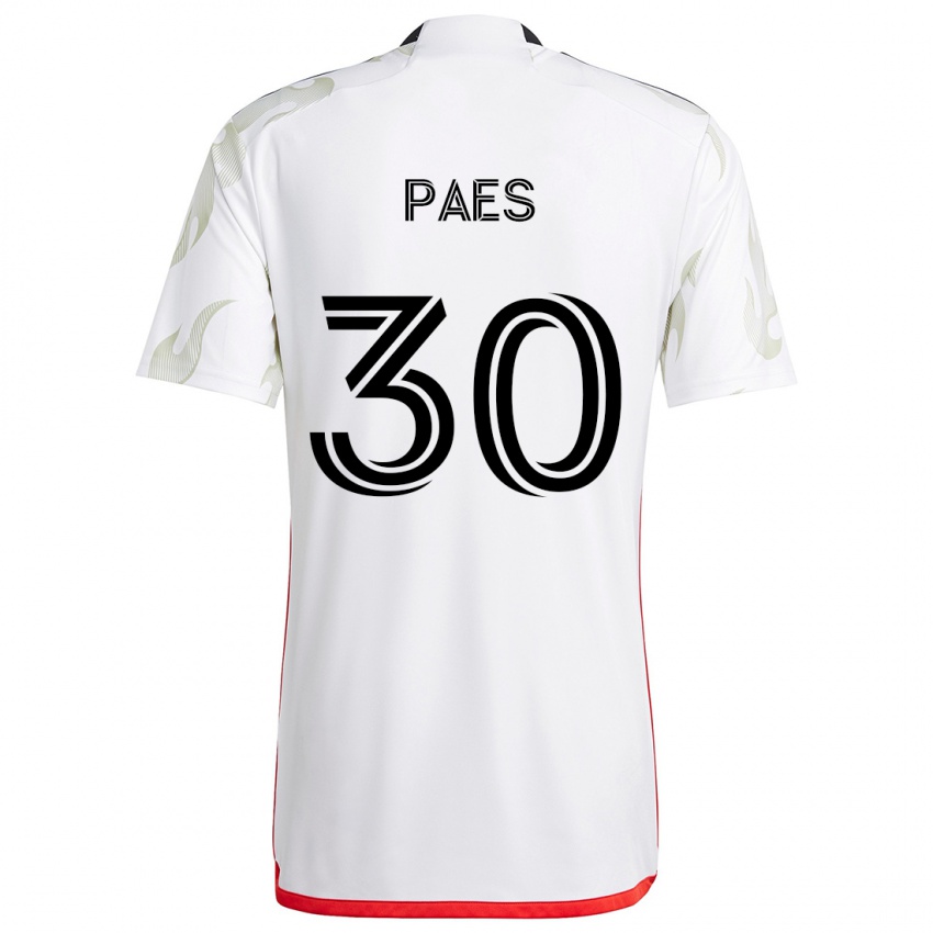 Niño Camiseta Maarten Paes #30 Blanco Rojo Negro 2ª Equipación 2024/25 La Camisa México