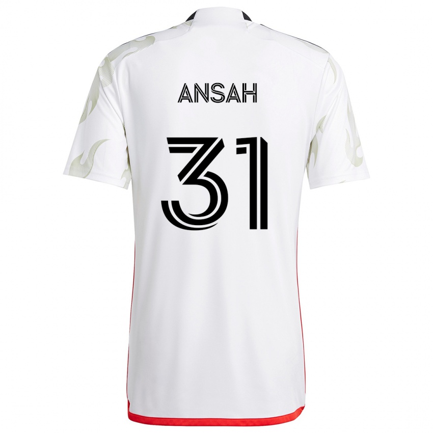 Niño Camiseta Eugene Ansah #31 Blanco Rojo Negro 2ª Equipación 2024/25 La Camisa México