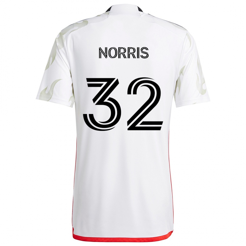 Niño Camiseta Nolan Norris #32 Blanco Rojo Negro 2ª Equipación 2024/25 La Camisa México