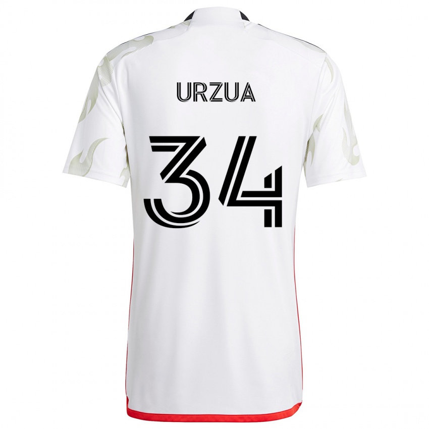 Niño Camiseta Alejandro Urzua #34 Blanco Rojo Negro 2ª Equipación 2024/25 La Camisa México