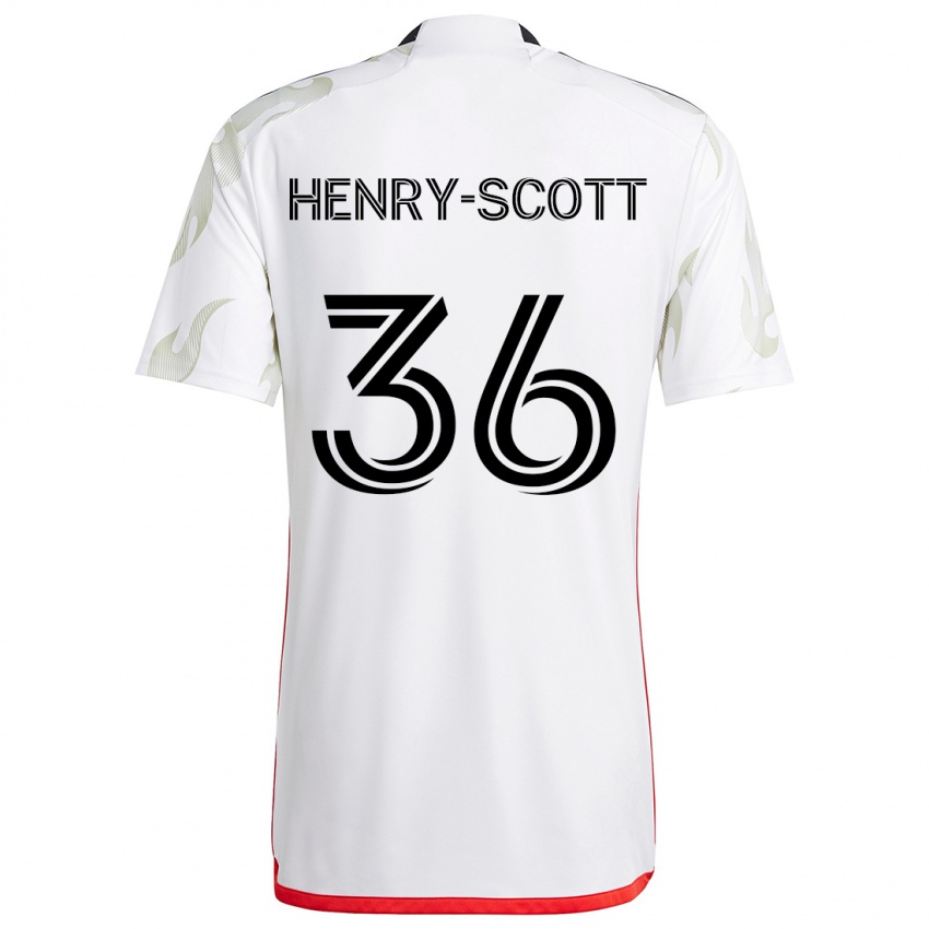 Niño Camiseta Malik Henry-Scott #36 Blanco Rojo Negro 2ª Equipación 2024/25 La Camisa México