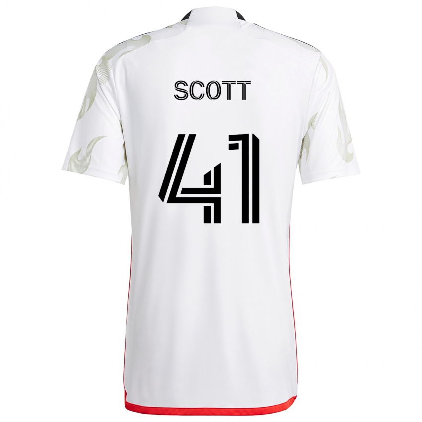 Niño Camiseta Tarik Scott #41 Blanco Rojo Negro 2ª Equipación 2024/25 La Camisa México