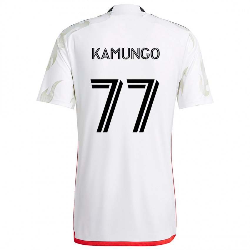 Niño Camiseta Bernard Kamungo #77 Blanco Rojo Negro 2ª Equipación 2024/25 La Camisa México