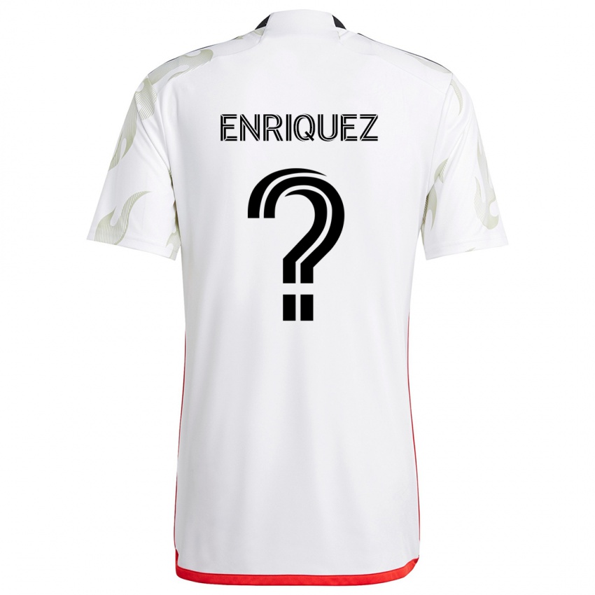 Niño Camiseta Fabian Enriquez #0 Blanco Rojo Negro 2ª Equipación 2024/25 La Camisa México