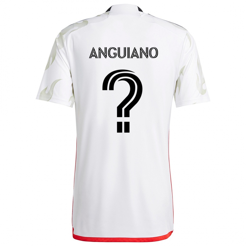 Niño Camiseta Adrian Anguiano #0 Blanco Rojo Negro 2ª Equipación 2024/25 La Camisa México