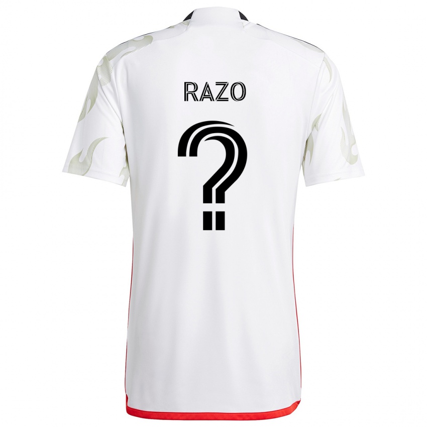 Niño Camiseta Edgar Razo #0 Blanco Rojo Negro 2ª Equipación 2024/25 La Camisa México