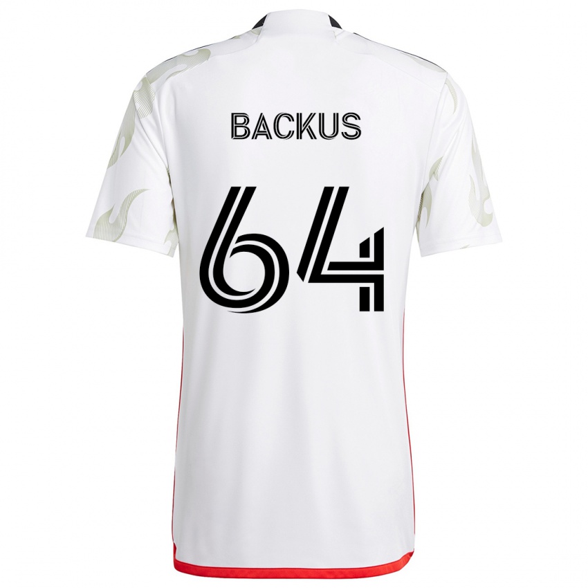 Niño Camiseta Braeden Backus #64 Blanco Rojo Negro 2ª Equipación 2024/25 La Camisa México