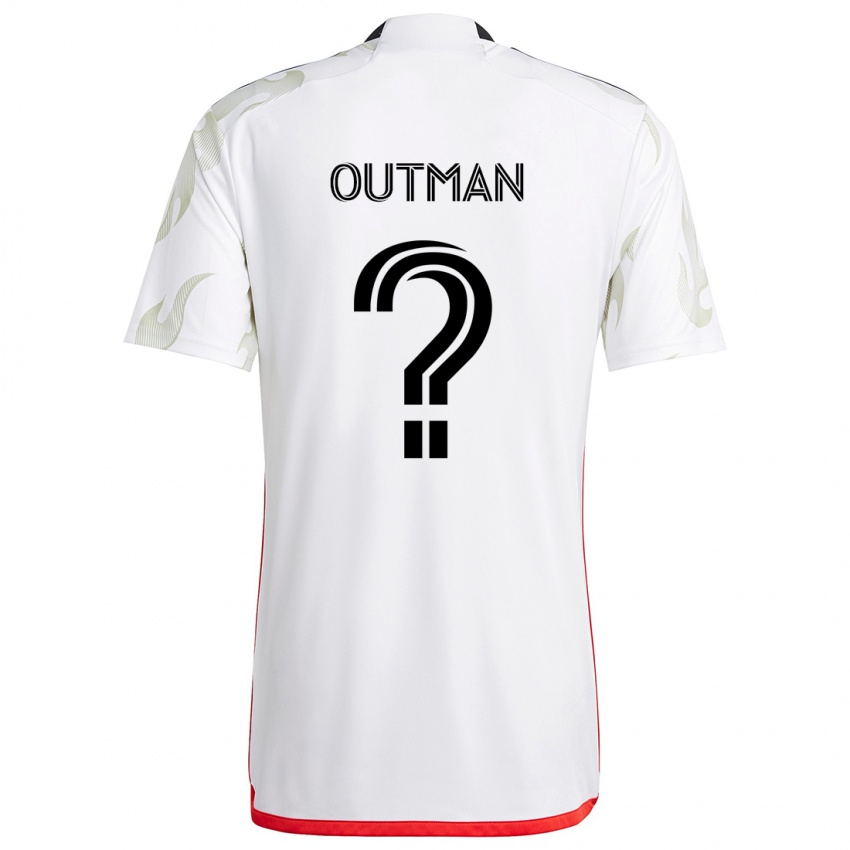 Niño Camiseta Bryce Outman #0 Blanco Rojo Negro 2ª Equipación 2024/25 La Camisa México