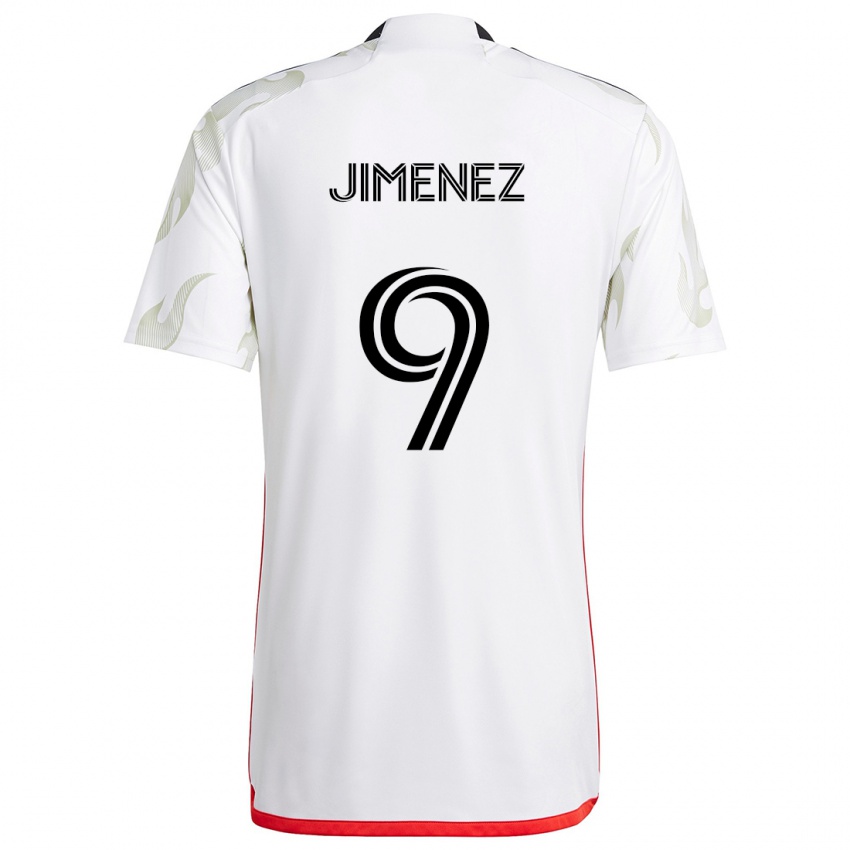 Niño Camiseta Jesús Jiménez #9 Blanco Rojo Negro 2ª Equipación 2024/25 La Camisa México