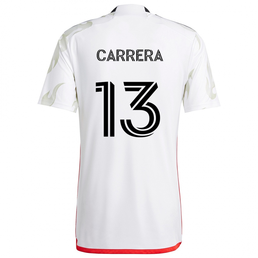 Niño Camiseta Antonio Carrera #13 Blanco Rojo Negro 2ª Equipación 2024/25 La Camisa México