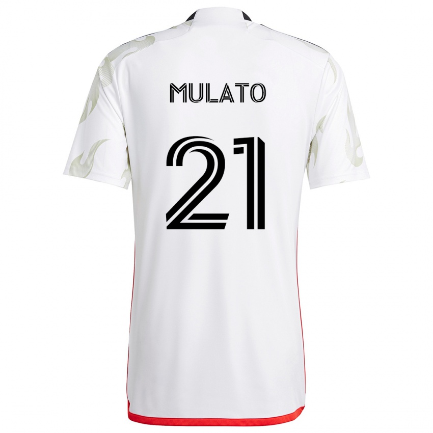 Niño Camiseta José Mulato #21 Blanco Rojo Negro 2ª Equipación 2024/25 La Camisa México