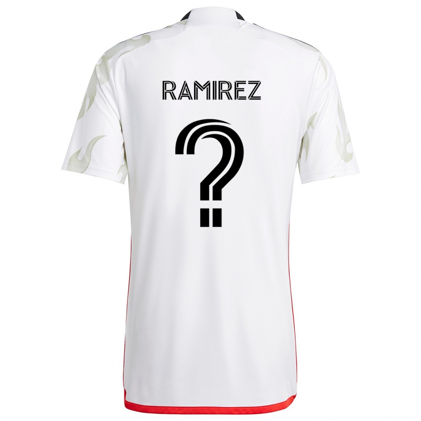 Niño Camiseta Anthony Ramirez #0 Blanco Rojo Negro 2ª Equipación 2024/25 La Camisa México