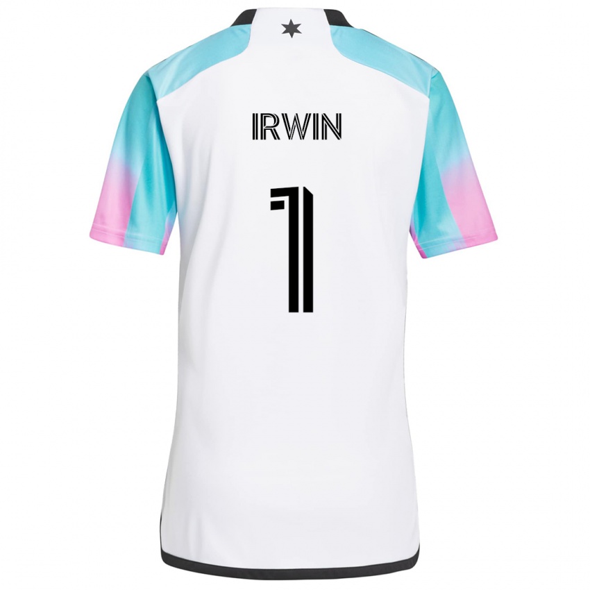 Niño Camiseta Clint Irwin #1 Blanco Azul Negro 2ª Equipación 2024/25 La Camisa México