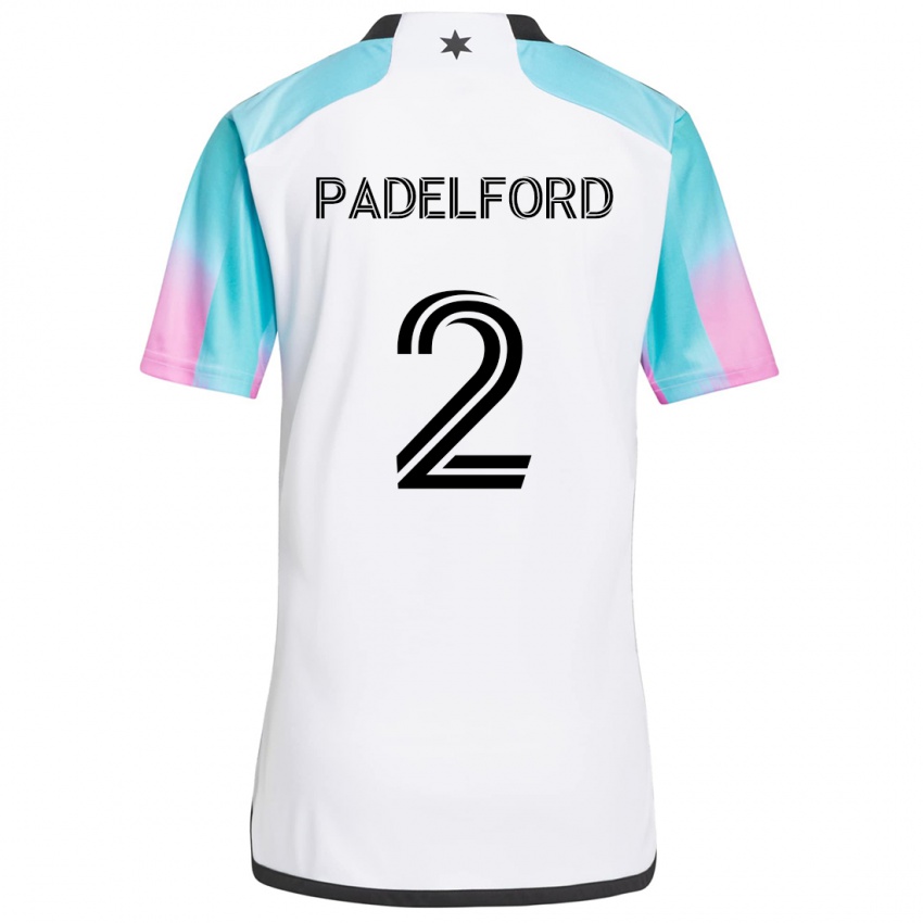 Niño Camiseta Devin Padelford #2 Blanco Azul Negro 2ª Equipación 2024/25 La Camisa México