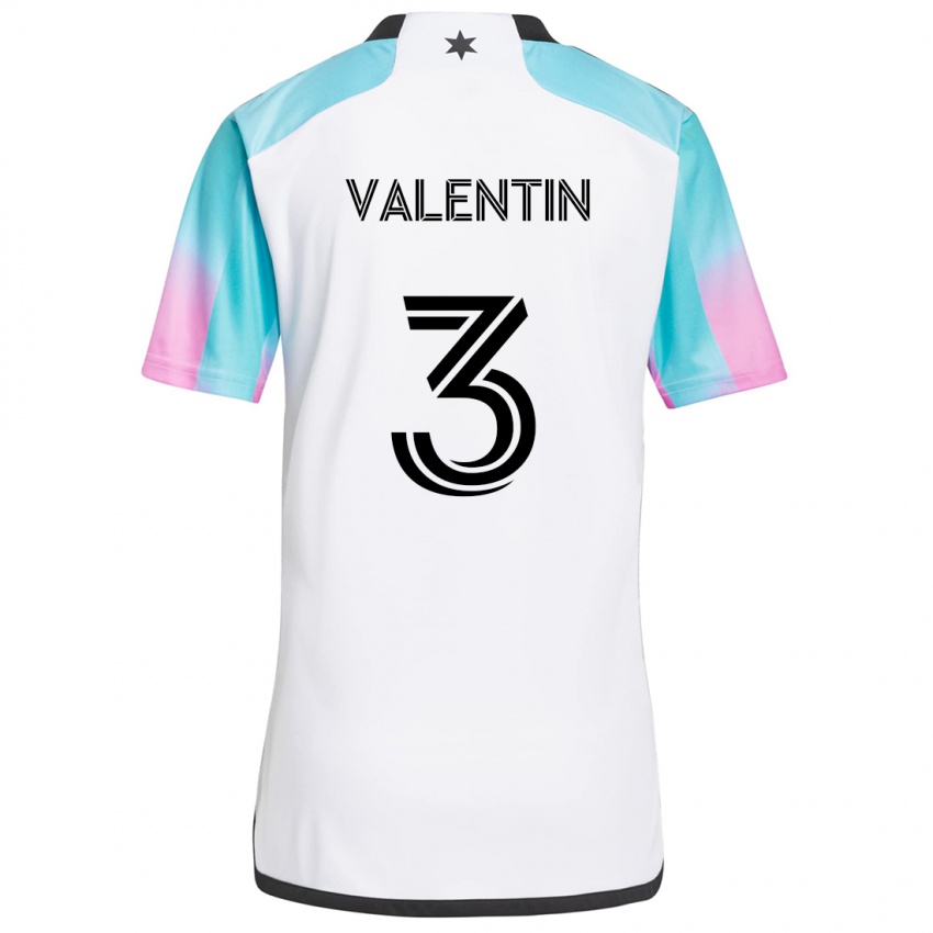 Niño Camiseta Zarek Valentin #3 Blanco Azul Negro 2ª Equipación 2024/25 La Camisa México