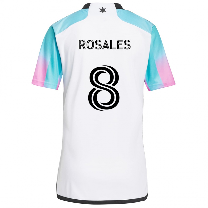 Niño Camiseta Joseph Rosales #8 Blanco Azul Negro 2ª Equipación 2024/25 La Camisa México