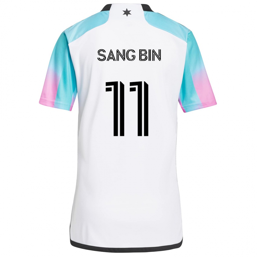 Niño Camiseta Sang-Bin Jeong #11 Blanco Azul Negro 2ª Equipación 2024/25 La Camisa México