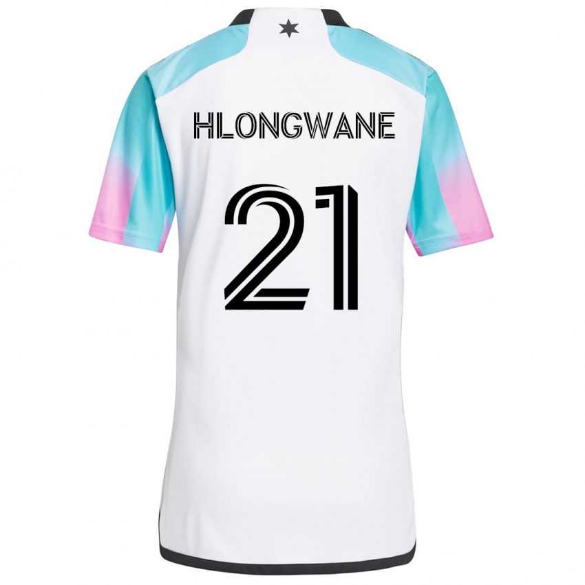 Niño Camiseta Bongokuhle Hlongwane #21 Blanco Azul Negro 2ª Equipación 2024/25 La Camisa México