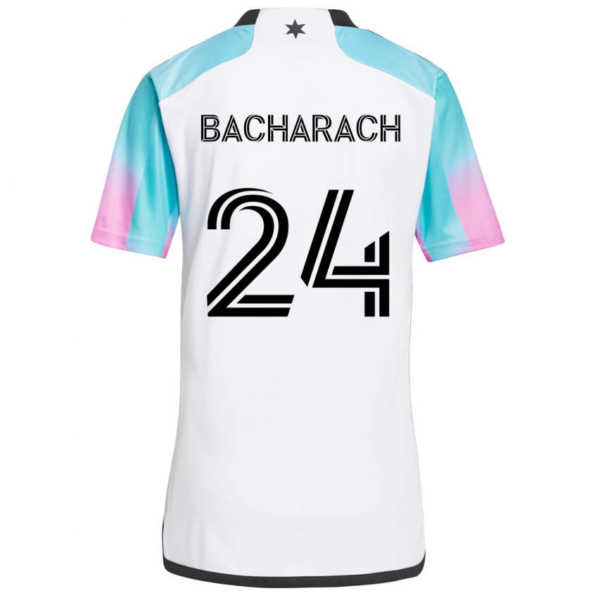 Niño Camiseta Hugo Bacharach #24 Blanco Azul Negro 2ª Equipación 2024/25 La Camisa México