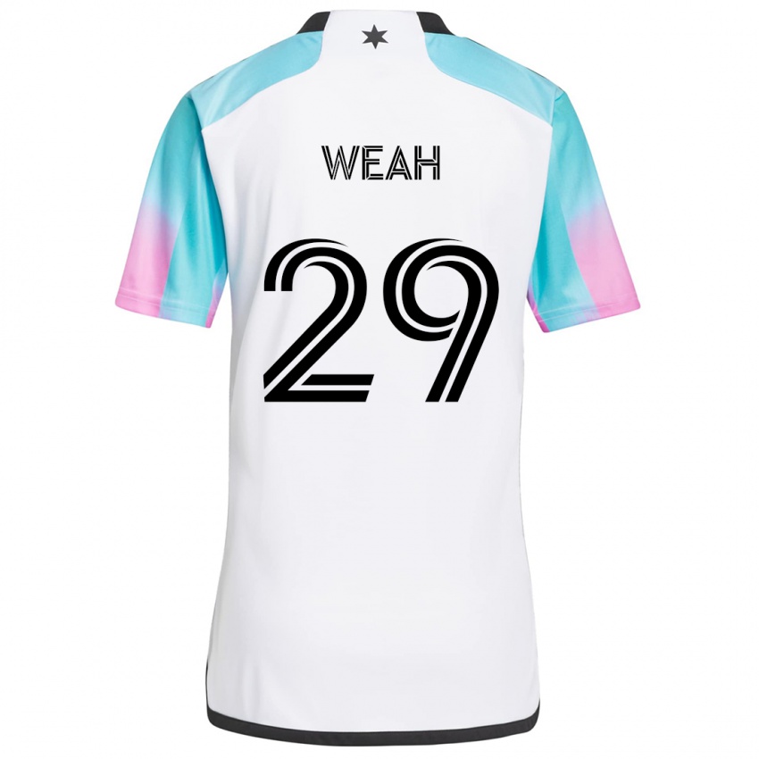 Niño Camiseta Patrick Weah #29 Blanco Azul Negro 2ª Equipación 2024/25 La Camisa México