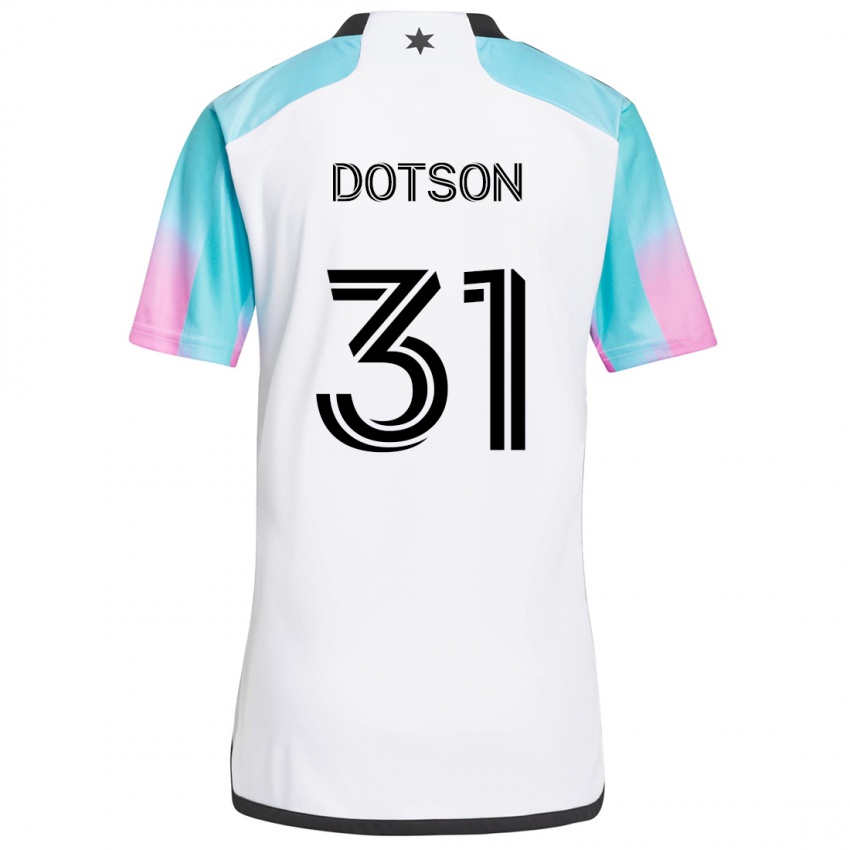 Niño Camiseta Hassani Dotson #31 Blanco Azul Negro 2ª Equipación 2024/25 La Camisa México