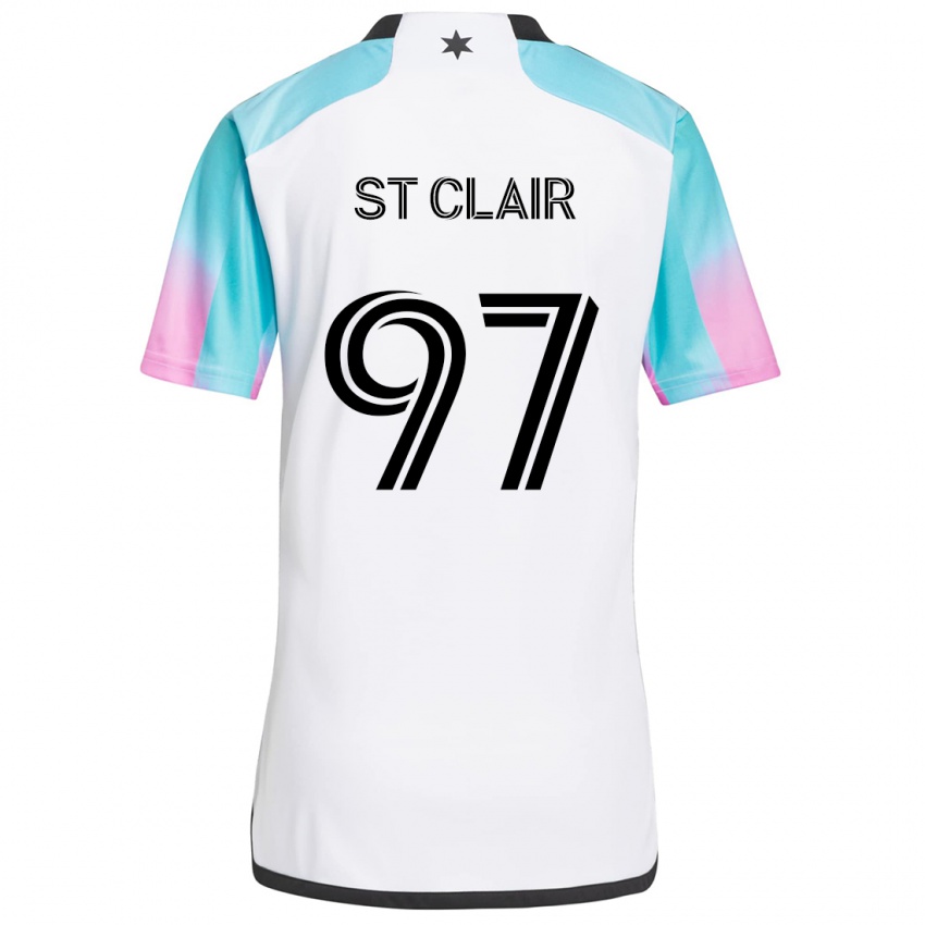 Niño Camiseta Dayne St. Clair #97 Blanco Azul Negro 2ª Equipación 2024/25 La Camisa México