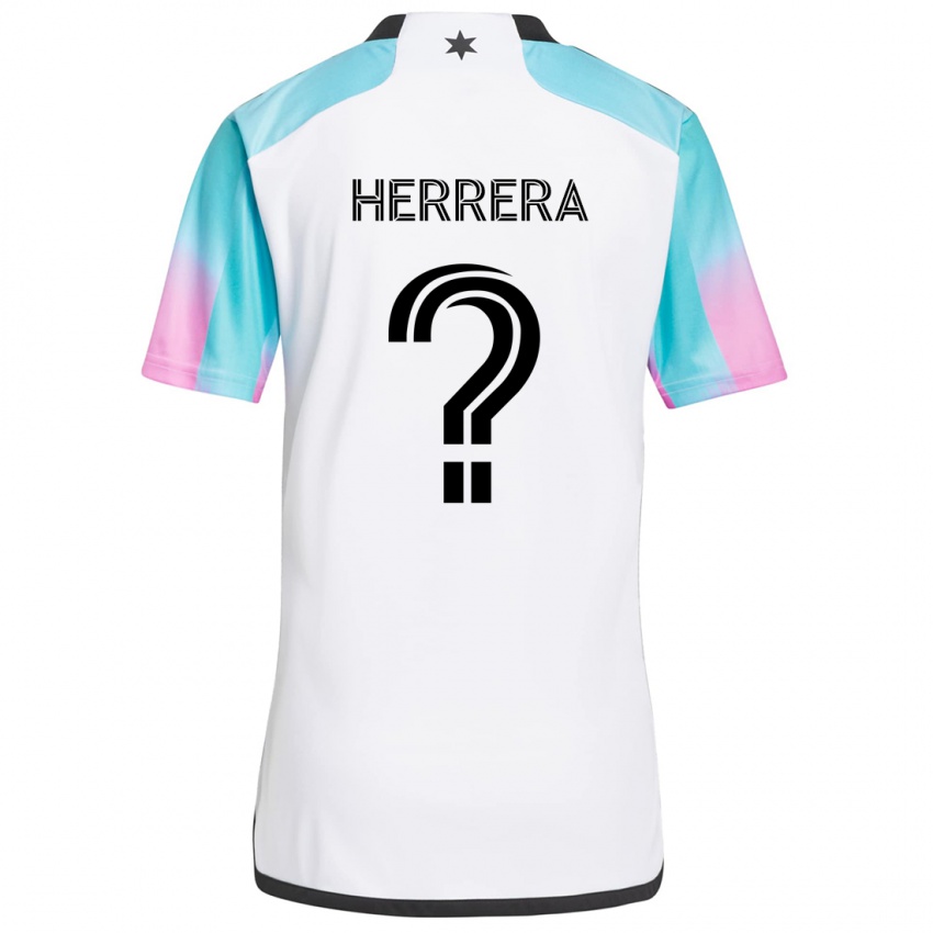 Niño Camiseta Oscar Herrera #0 Blanco Azul Negro 2ª Equipación 2024/25 La Camisa México