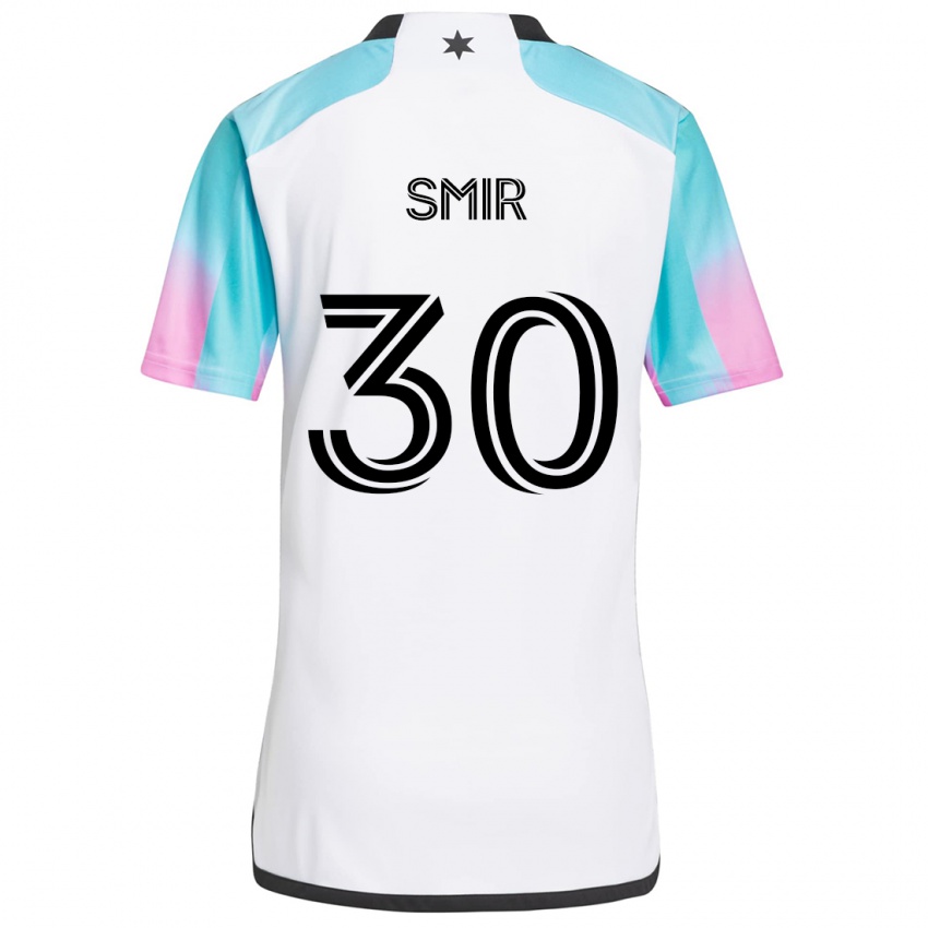 Niño Camiseta Alec Smir #30 Blanco Azul Negro 2ª Equipación 2024/25 La Camisa México