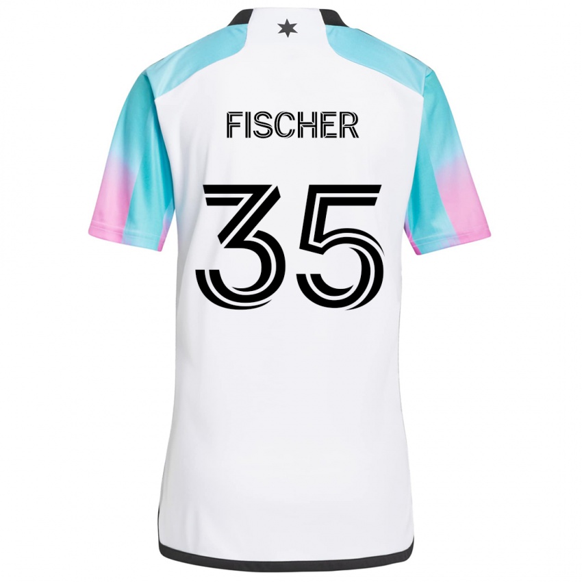 Niño Camiseta Britton Fischer #35 Blanco Azul Negro 2ª Equipación 2024/25 La Camisa México