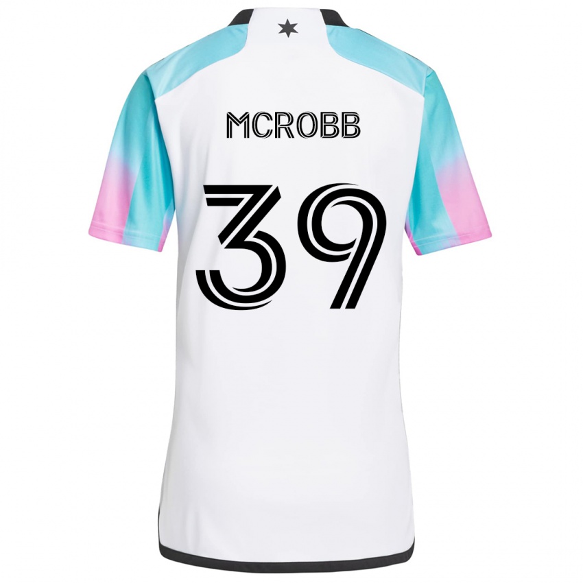 Niño Camiseta Finn Mcrobb #39 Blanco Azul Negro 2ª Equipación 2024/25 La Camisa México