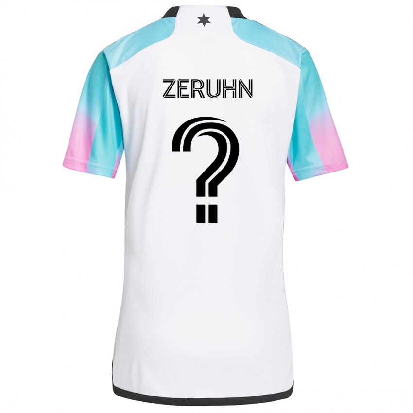 Niño Camiseta Kai Zeruhn #0 Blanco Azul Negro 2ª Equipación 2024/25 La Camisa México