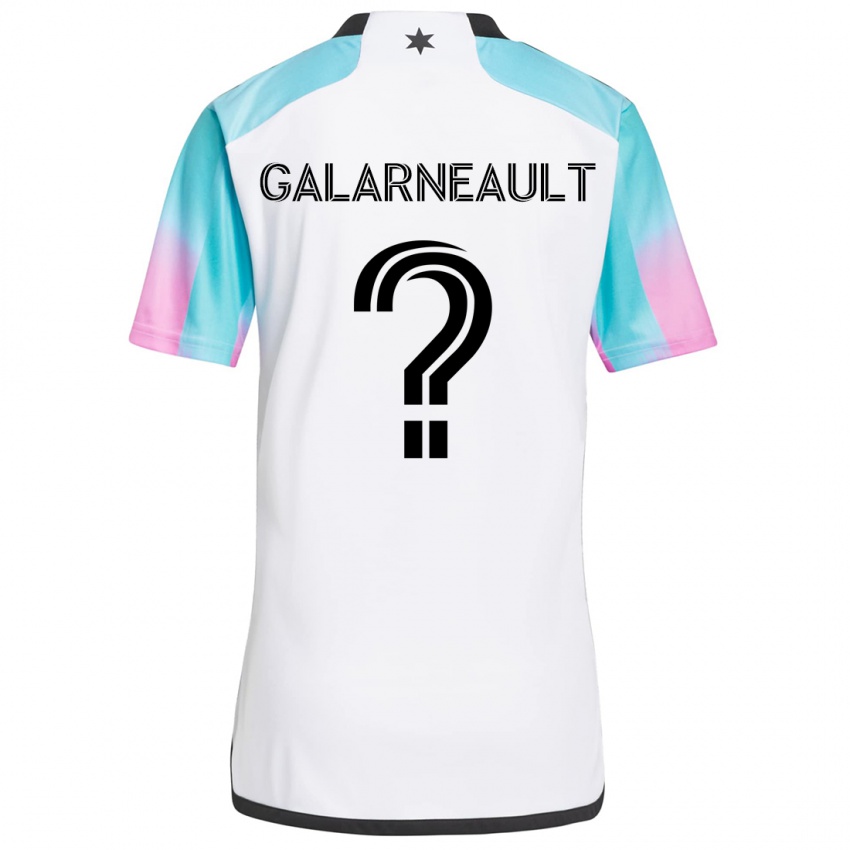 Niño Camiseta Benjamin Galarneault #0 Blanco Azul Negro 2ª Equipación 2024/25 La Camisa México