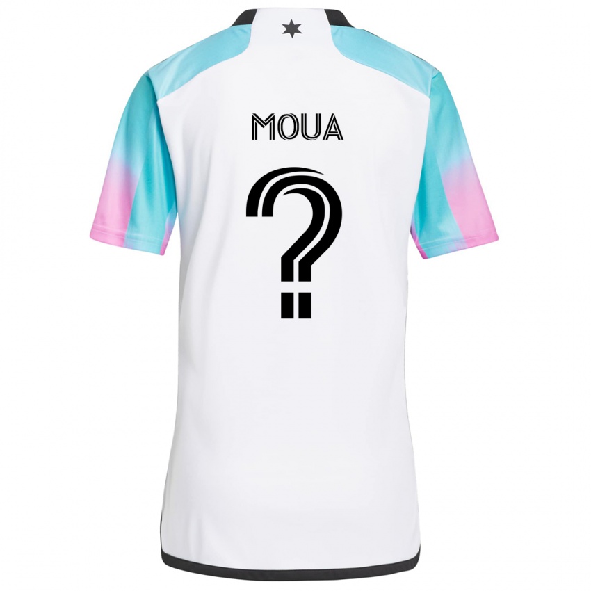 Niño Camiseta Nathan Moua #0 Blanco Azul Negro 2ª Equipación 2024/25 La Camisa México