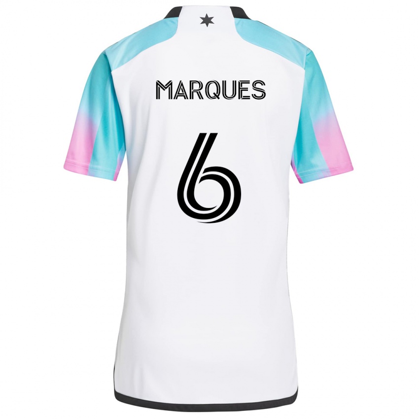 Niño Camiseta Mikael Marqués #6 Blanco Azul Negro 2ª Equipación 2024/25 La Camisa México