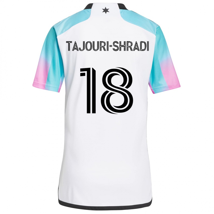 Niño Camiseta Ismael Tajouri-Shradi #18 Blanco Azul Negro 2ª Equipación 2024/25 La Camisa México